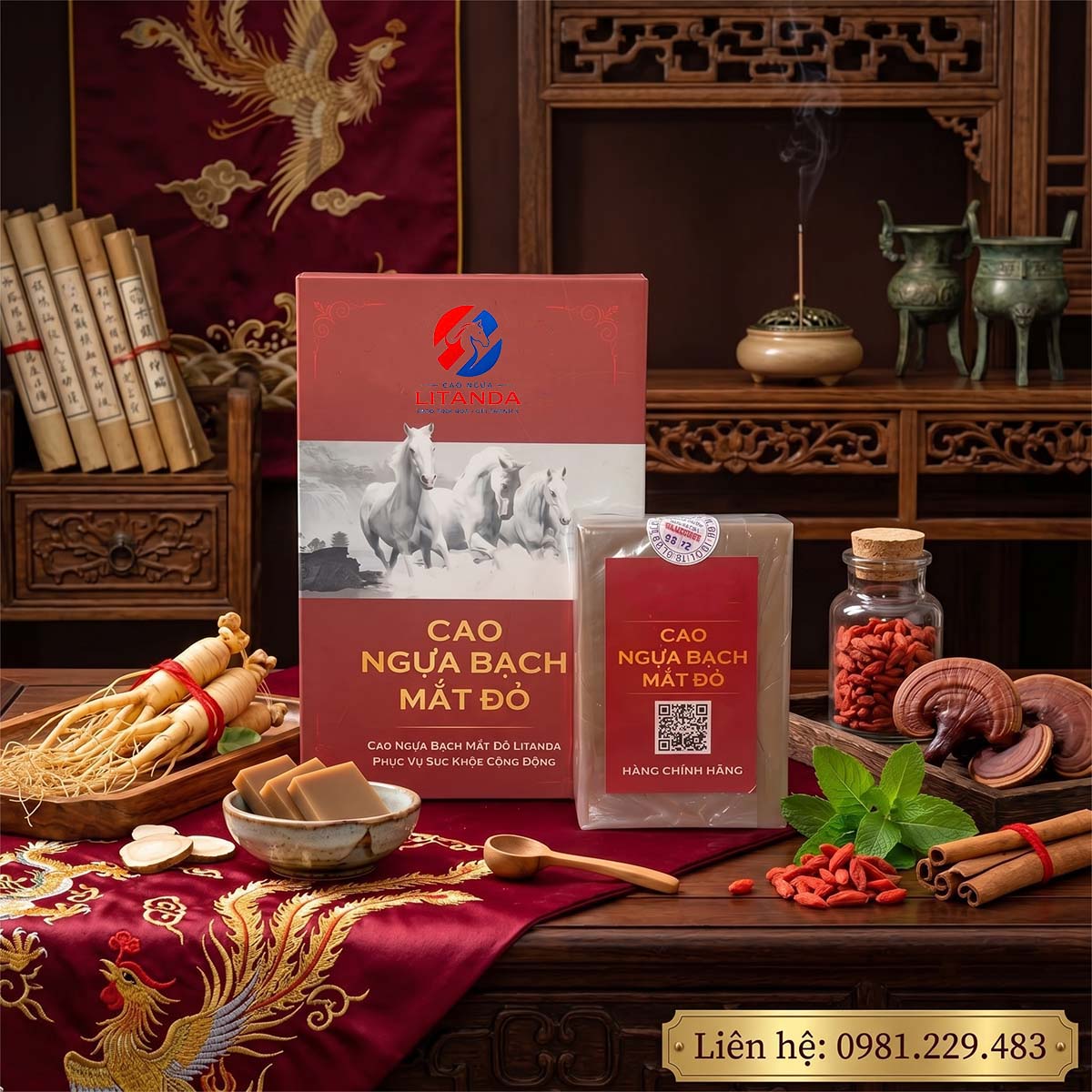 Cao ngựa bạch mắt đỏ thương hiệu Litanda