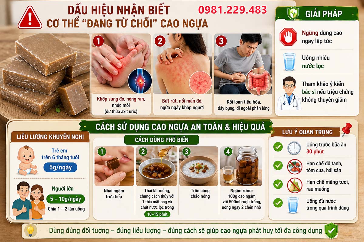 Dấu hiệu nhận biết cơ thể từ chối cao ngựa và cách sử dụng an toàn, hiệu quả
