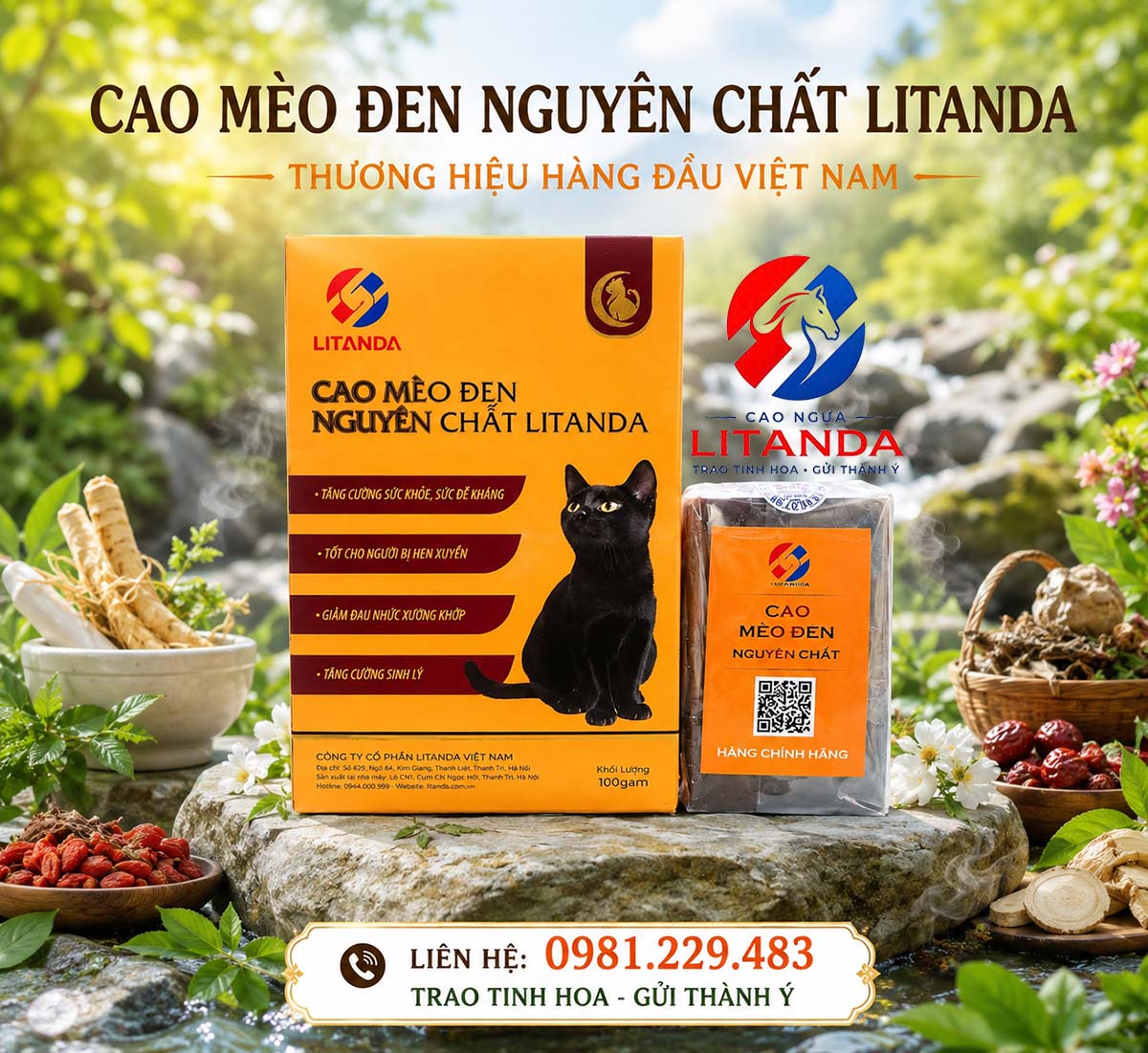 Cao mèo đen Litanda - chất lượng đi cùng thương hiệu