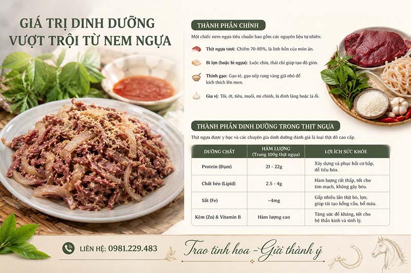 Giá trị dinh dưỡng vượt trội từ nem ngựa