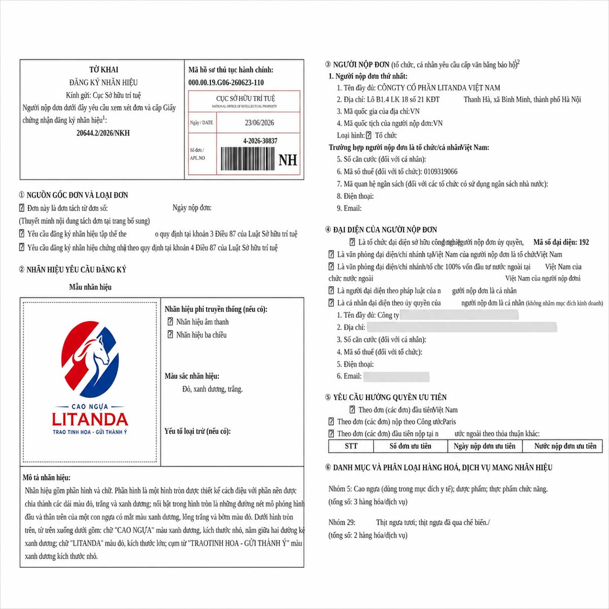 Đăng ký sở hữu logo thương hiệu Cao ngựa Litanda