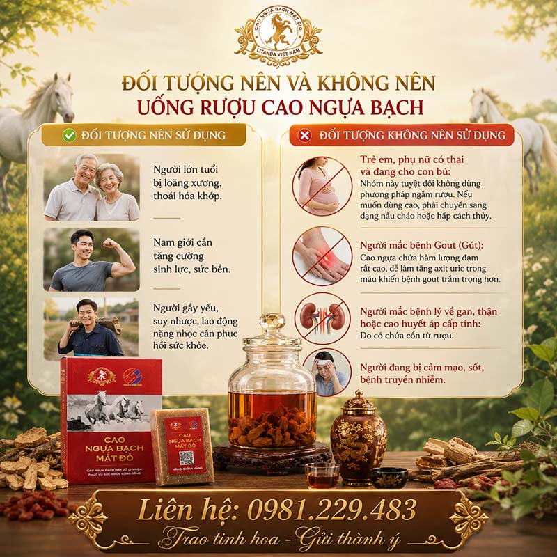 Những ai nên và không nên sử dụng rượu cao ngựa bạch