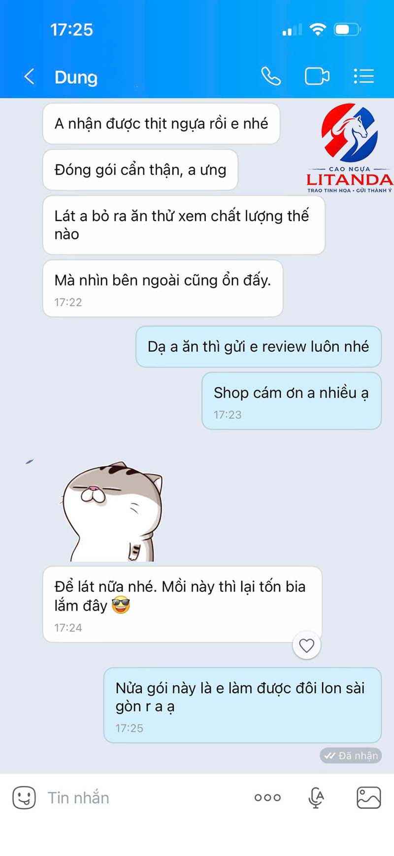 Review của anh khách Vip tại Hà Nội về thịt ngựa gác bếp Litanda