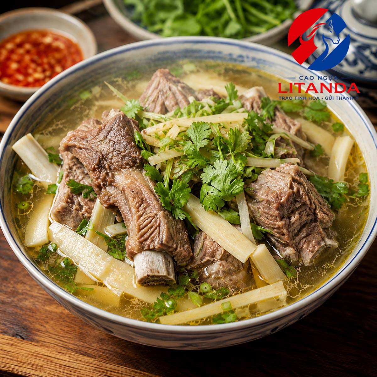 Sườn ngựa nấu măng chua