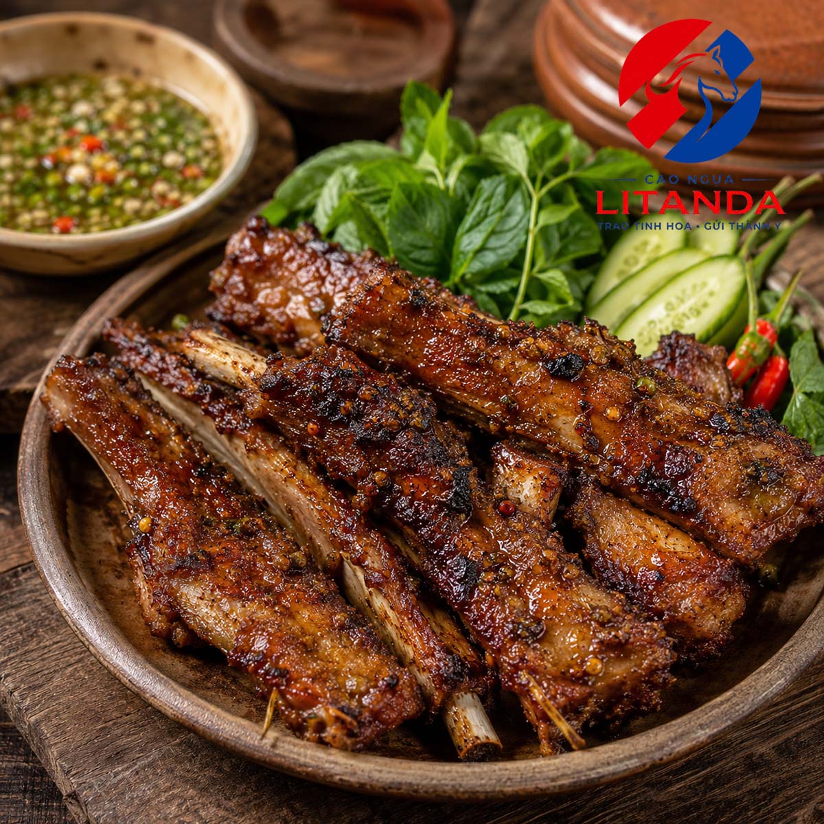 Sườn ngựa nướng mắc khén