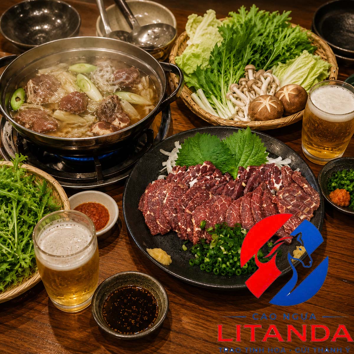 Thịt ngựa nhúng lẩu Litanda
