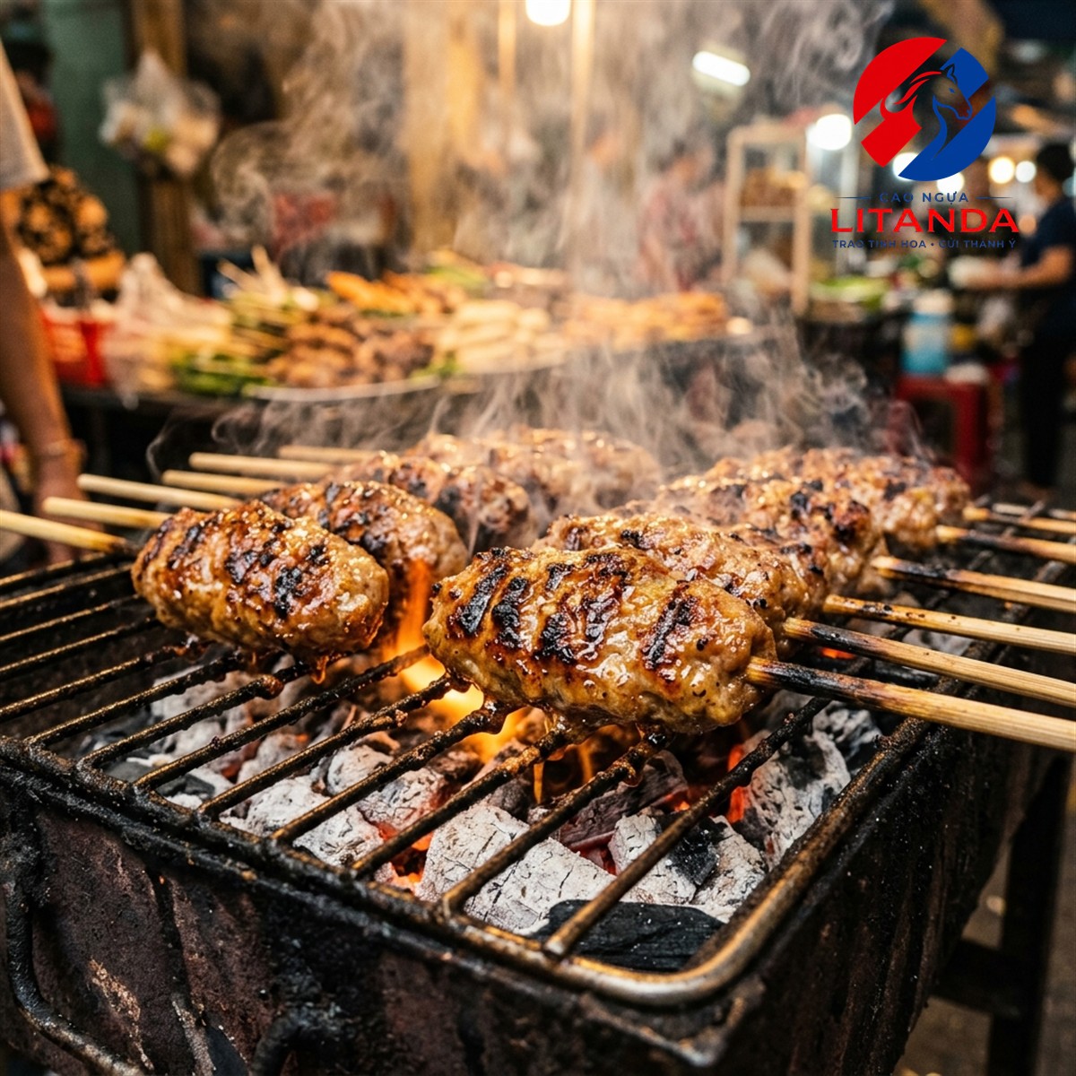 Món chả ngựa nướng than hoa thơm nức mũi