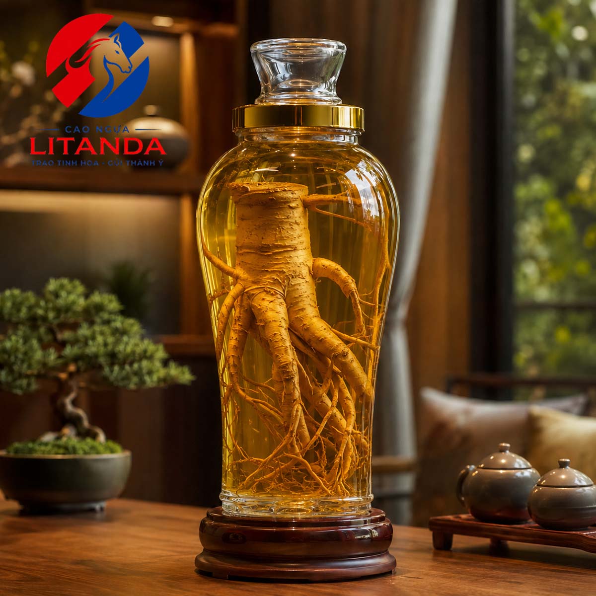Bình rượu ngâm đinh lăng quý và sang trọng